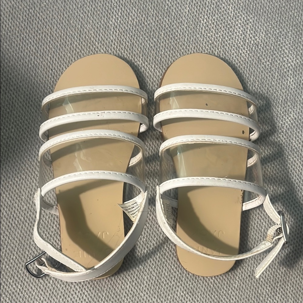 Janie and Jack White Sandals with Adjustable Ankle Strap